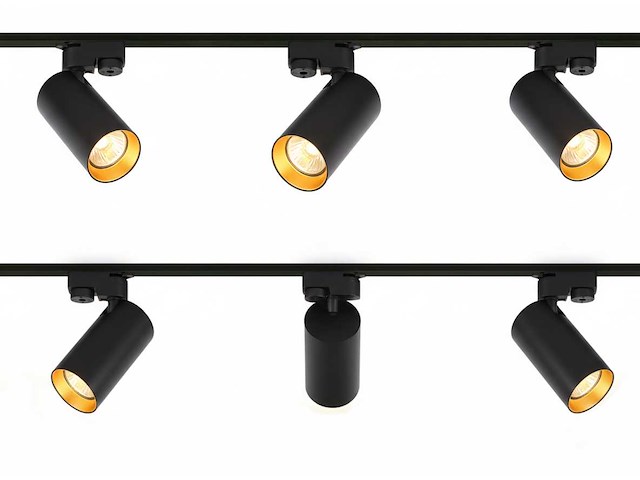 2 meter railsysteem met 6 st railspot gu10 fitting met ring (2x) - afbeelding 7 van  13