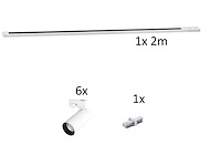 2 meter railsysteem met 6 st railspot gu10 fitting met ring (4x) - afbeelding 2 van  10