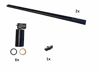 2 meter railsysteem met 6 st railspot gu10 fitting met ring(2x) - afbeelding 6 van  14