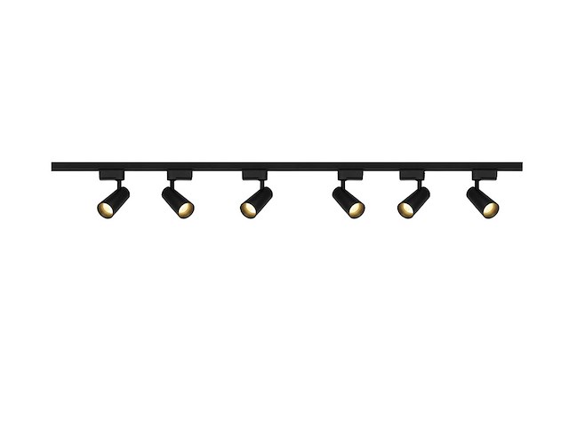 2 meter railsysteem met 6 st railspot gu10 fitting met ring(3x) - afbeelding 3 van  14