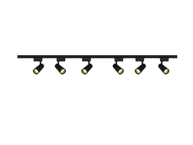2 meter railsysteem met 6 st railspot gu10 fitting met ring(3x) - afbeelding 8 van  14