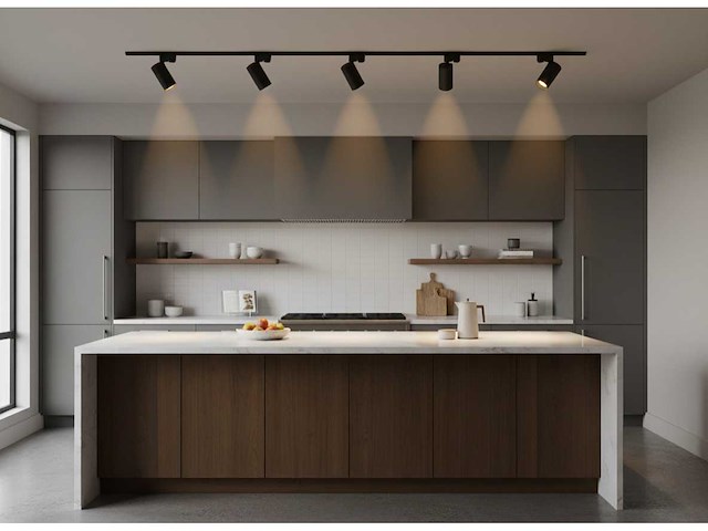 2 meter railsysteem met 6 st railspot gu10 fitting met ring - afbeelding 4 van  6