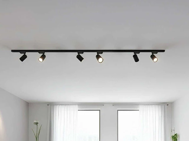 2 metre track system with 6 pcs track spot gu10 socket with ring(6x) - afbeelding 4 van  14