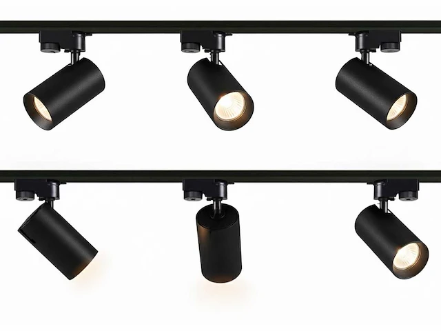 2 metre track system with 6 pcs track spot gu10 socket with ring(6x) - afbeelding 7 van  14