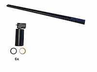 2 metre track system with 6 pcs track spot gu10 socket with ring(6x) - afbeelding 10 van  14
