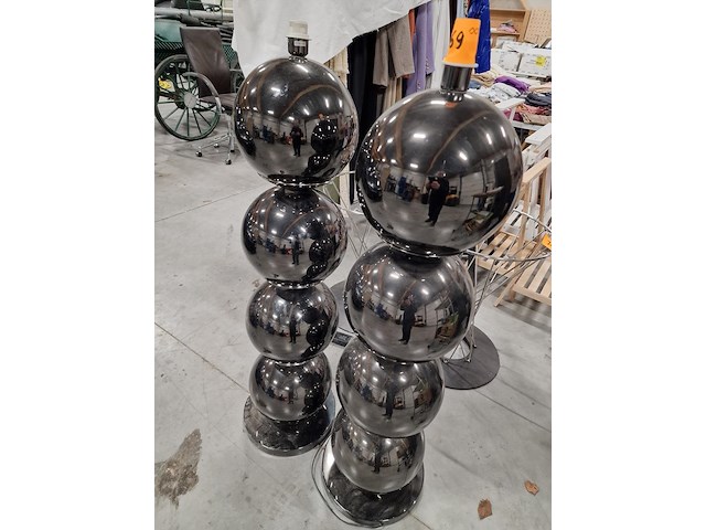 2 midcentury chrome bollampen - afbeelding 1 van  5