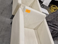 2 moderne fauteuils, witbeige leder drisag - afbeelding 1 van  5