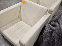 2 moderne fauteuils, witbeige leder drisag - afbeelding 3 van  5