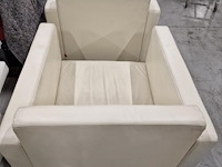2 moderne fauteuils, witbeige leder drisag - afbeelding 5 van  5
