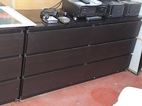 2 moderne zwarte ladekasten met 6 laden 160x50x78 cm, spiegel - afbeelding 3 van  8