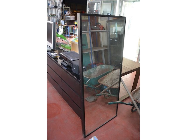 2 moderne zwarte ladekasten met 6 laden 160x50x78 cm, spiegel - afbeelding 8 van  8