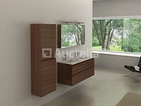 2-persoons badkamermeubel 120 cm donker hout decor - incl. kranen