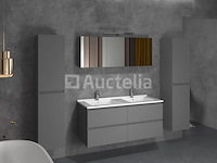 2-persoons badkamermeubel 120 cm hoogglans antraciet - incl. kranen - afbeelding 3 van  5