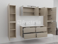 2-persoons badkamermeubel 120 cm licht hout decor - incl. kranen - afbeelding 2 van  6