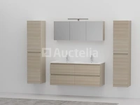 2-persoons badkamermeubel 120 cm licht hout decor - incl. kranen - afbeelding 4 van  6