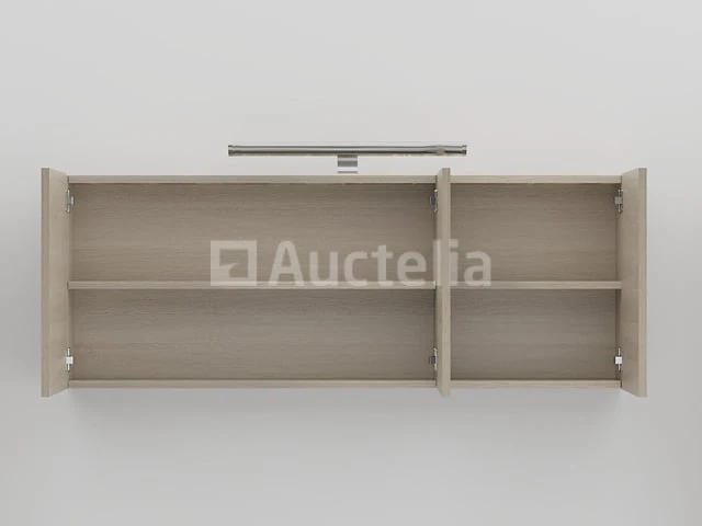 2-persoons badkamermeubel 120 cm licht hout decor - incl. kranen - afbeelding 5 van  6