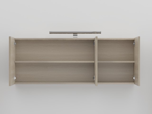 2-persoons badkamermeubel 120 cm licht hout decor - incl. kranen - afbeelding 5 van  6