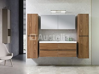 2-persoons badkamermeubel 120 cm natural hout decor - incl. kranen - afbeelding 2 van  12