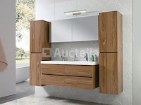 2-persoons badkamermeubel 120 cm natural hout decor - incl. kranen