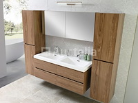2-persoons badkamermeubel 120 cm natural hout decor - incl. kranen - afbeelding 9 van  12