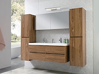 2-persoons badkamermeubel 120 cm natural hout decor - incl. kranen - afbeelding 1 van  56