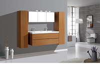 2-persoons badkamermeubel 120 cm natural hout decor - incl. kranen - afbeelding 45 van  56