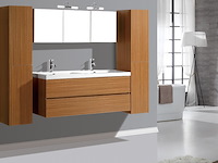 2-persoons badkamermeubel 120 cm natural hout decor - incl. kranen - afbeelding 53 van  56