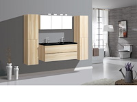 2-persoons badkamermeubel 120 cm natural hout decor - incl. kranen - afbeelding 54 van  56