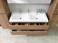 2-persoons badkamermeubel 120 cm natural hout decor - incl. kranen - afbeelding 3 van  12