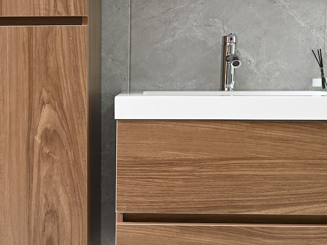 2-persoons badkamermeubel 120 cm natural hout decor - incl. kranen - afbeelding 12 van  12