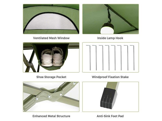 2-persoons buitenkampeertent met buitenoverkapping - afbeelding 2 van  9