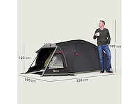 2-persoons kampeertent, lichtgewicht, uv-bescherming 50+, tunneltent met luifel - afbeelding 3 van  4