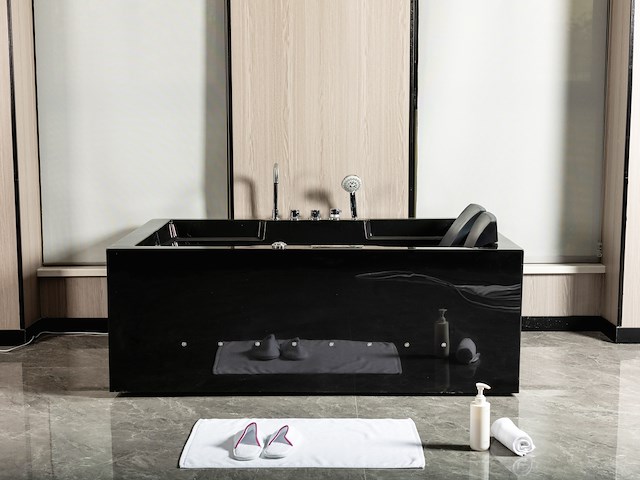 2-persoons massage bad. type kleur zwart. rechtse opstelling. afm.ca. 1700x1200x65 - afbeelding 3 van  10