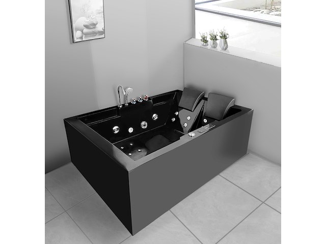 2-persoons massage bad. type kleur zwart. rechtse opstelling. afm.ca. 1700x1200x65 - afbeelding 9 van  10