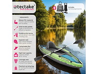 2-persoons opblaasbare kajak met 2 dubbele peddels en accessoires - afbeelding 3 van  10