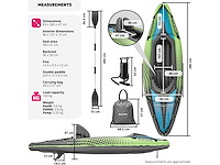 2-persoons opblaasbare kajak met 2 dubbele peddels en accessoires - afbeelding 7 van  10