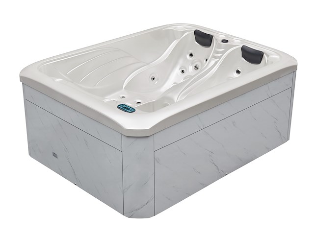 2 persoons outdoor spa 220x170x90,5 cm - wit bad/witte skirt - afbeelding 2 van  10
