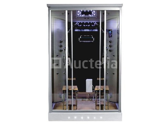 2-persoons stoomcabine - rechthoekig - zilver 140x90x215cm - afbeelding 2 van  3