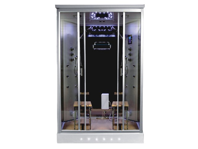 2-persoons stoomcabine - rechthoekig - zilver 140x90x215cm - afbeelding 1 van  3