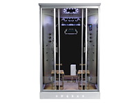 2-persoons stoomcabine - rechthoekig - zilver 140x90x215cm - afbeelding 1 van  3