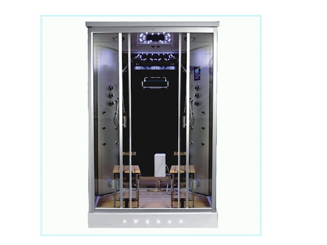 2-persoons stoomcabine - rechthoekig - zilver 140x90x215cm - afbeelding 2 van  3