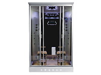 2-persoons stoomcabine - rechthoekig - zilver 140x90x215cm - afbeelding 1 van  3