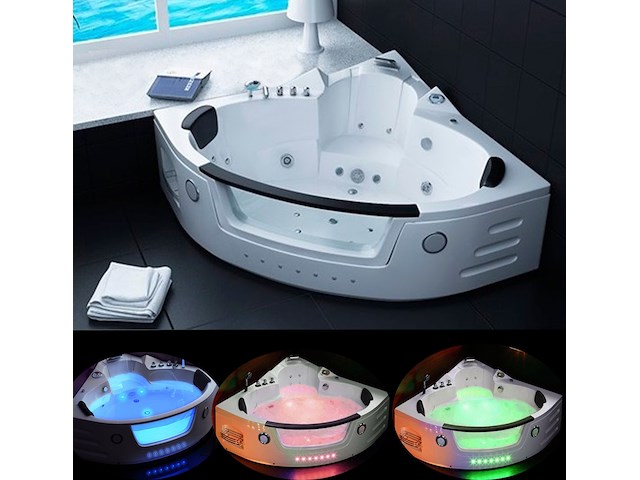 2-persoons whirlpool massagebad - hoekbad 1700x1700x620mm - afbeelding 1 van  4