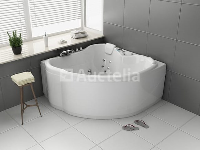 2 persoons whirlpool massagebad - wit - hoekbad - 138x138x68cm - afbeelding 1 van  3
