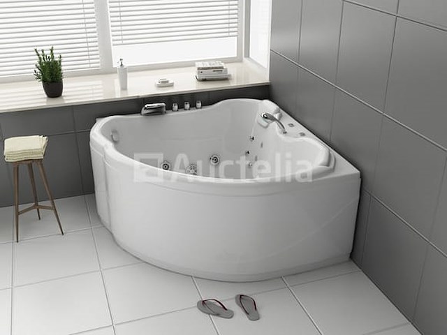 2 persoons whirlpool massagebad - wit - hoekbad - 138x138x68cm - afbeelding 2 van  3