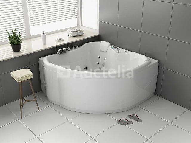 2 persoons whirlpool massagebad - wit - hoekbad - 138x138x68cm - afbeelding 1 van  3