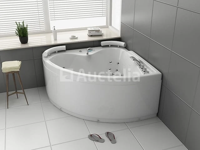 2 persoons whirlpool massagebad - wit - hoekbad - 140x140x60 cm - afbeelding 1 van  3