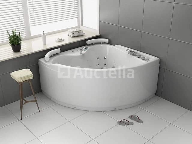 2 persoons whirlpool massagebad - wit - hoekbad - 140x140x60 cm - afbeelding 2 van  3