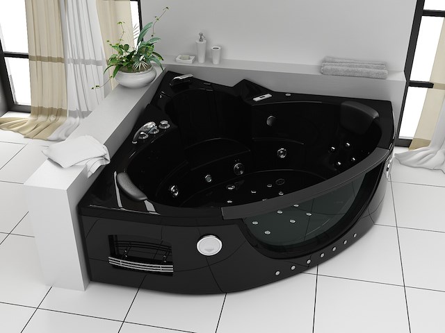 2 persoons whirlpool massagebad - wit - hoekbad - 152x152x62cm - afbeelding 6 van  9