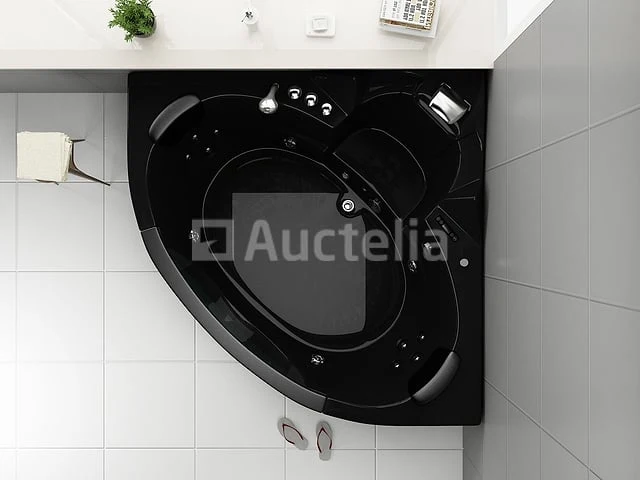 2 persoons whirlpool massagebad - zwart - hoekbad - 152x152x62cm - afbeelding 1 van  3